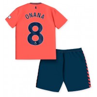 Everton Amadou Onana #8 Bortedraktsett Barn 2023-24 Kortermet (+ Korte bukser)